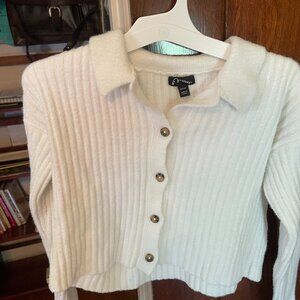 White girls art class sweater, button-up with a collar, very soft, size 7/8